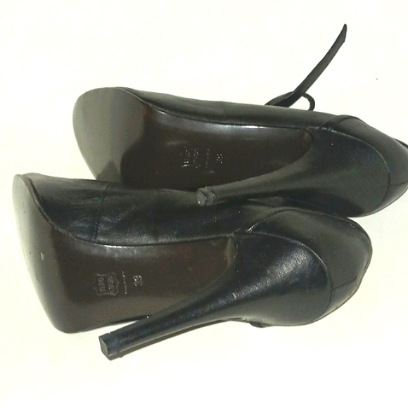 VERA WANG ITALIAN LAMBSKIN HEELED BLACK HEELED SHOES MADE IN ITALY - Picture 5 of 5